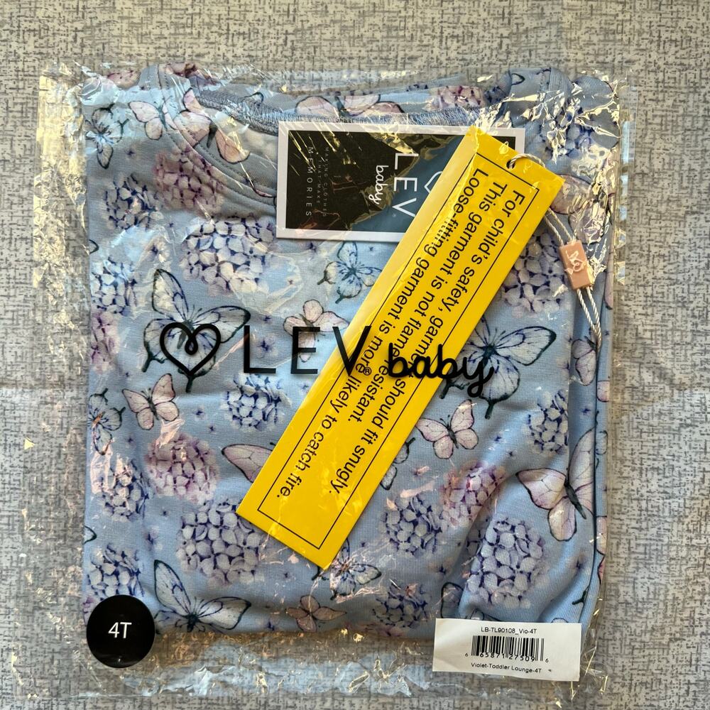 NEW Lev Baby Violet Toddler Lounge Set Size 4T